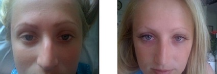 Eyelash extensions/ before & after photos. Client A